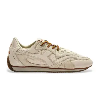 unisex 201182807 Equipe Revenge Dune Used Italy sneakers in pelle beige (40), Basso, Stringhe, Casual