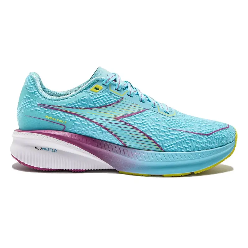 Volo 5 Azzurro Giallo Rosa - Scarpe Running Donna EUR 38 / UK 5