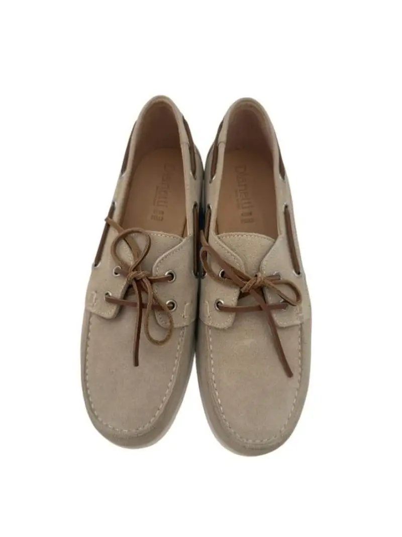 Dianetti mocassino beige bambino in camoscio con lacci miniatura 2