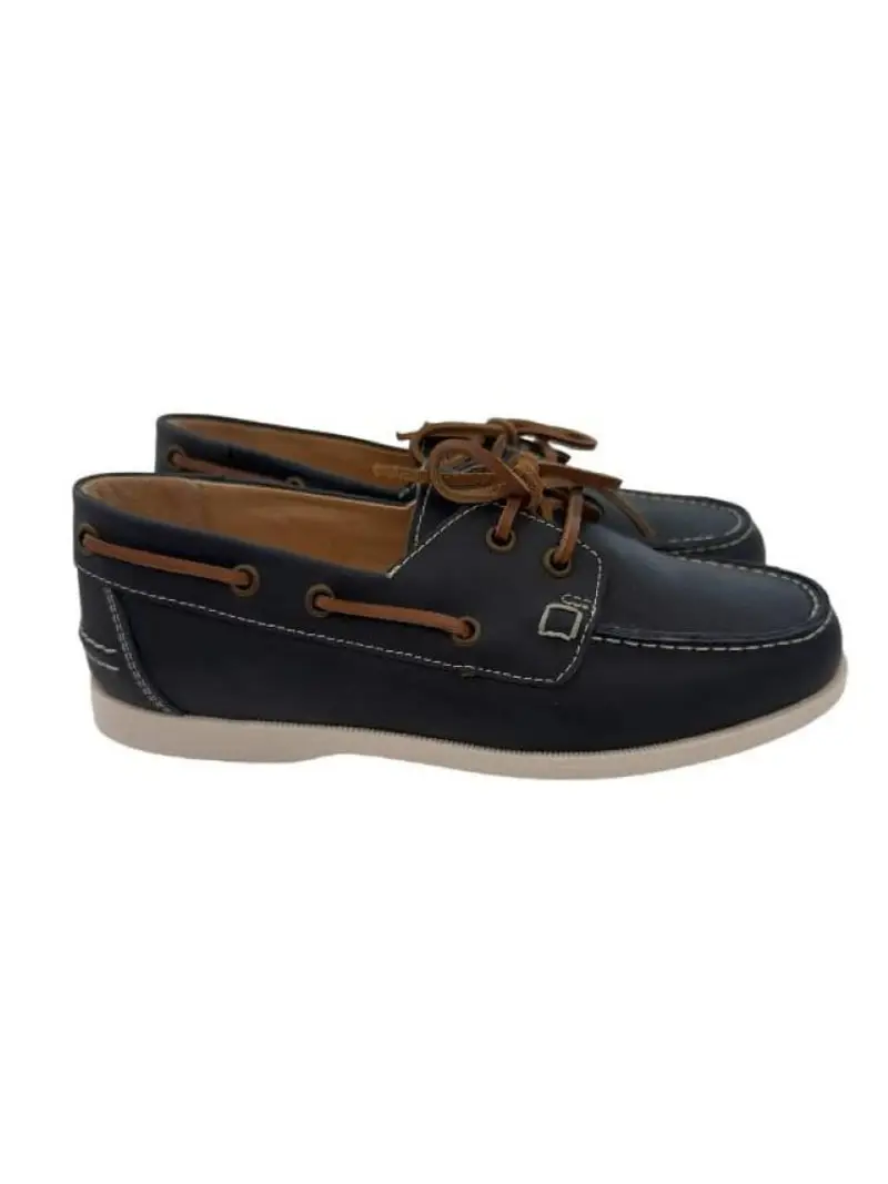 Dianetti mocassino blu navy bambino in pelle con lacci