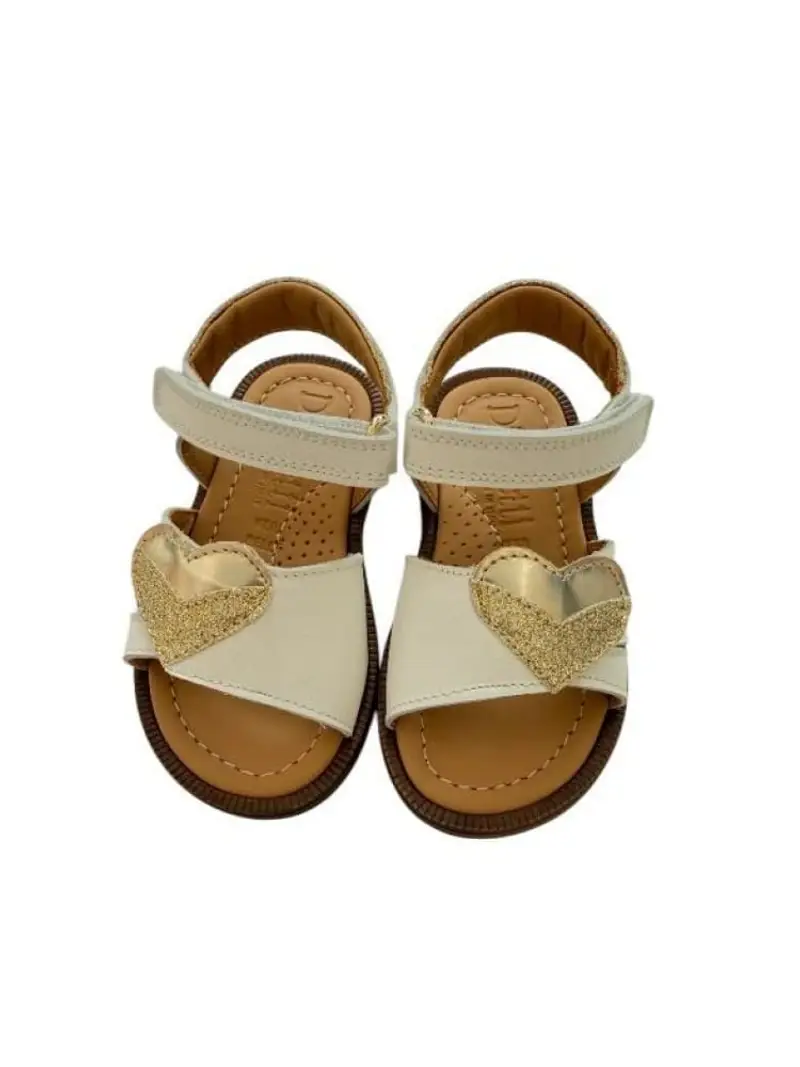 Dianetti scarpe bianche bambina in ecopelle con glitter oro miniatura 2