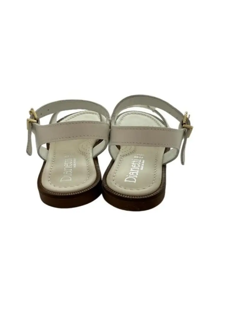 Dianetti scarpe bianche bambina in ecopelle dettaglio in tulle sul davanti miniatura 3