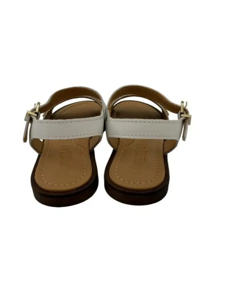 Dianetti scarpe bianche bambina in pelle strass oro sul davanti miniatura 3