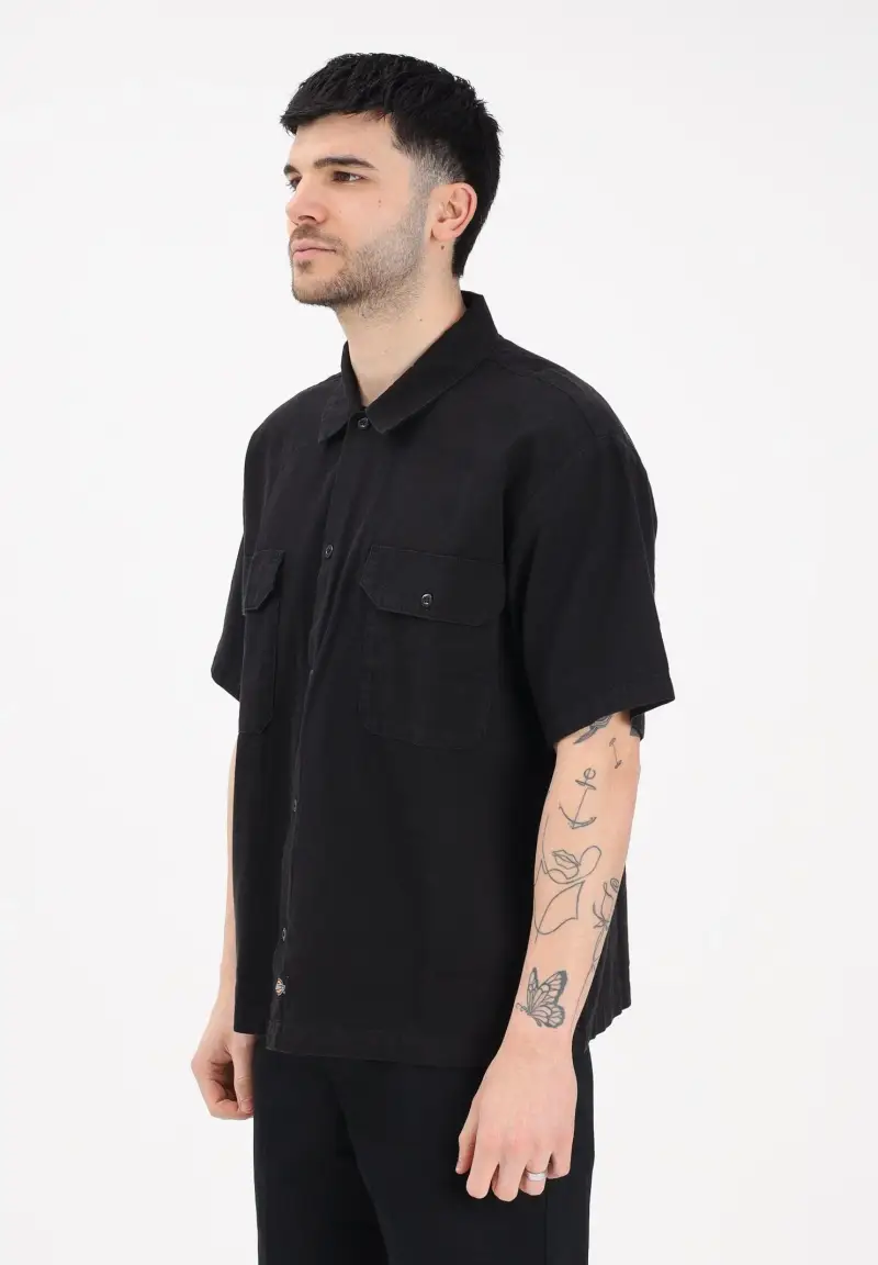 Camicia a manica corta Unionville nera da uomo