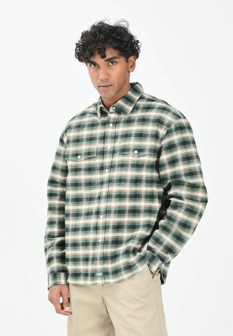 Camicia a manica lunga JOHNSONVILLE verde da uomo miniatura 2