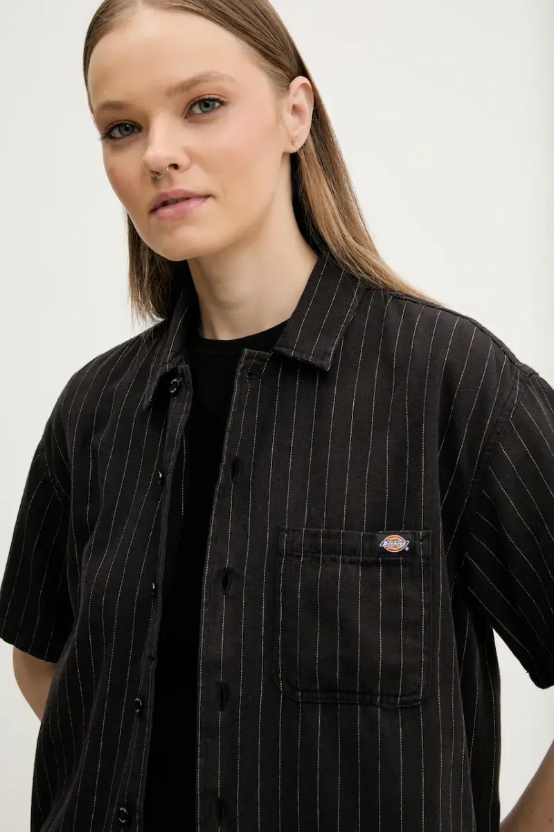 camicia in cotone donna colore nero DK0A4Z7UBLK1 miniatura 4