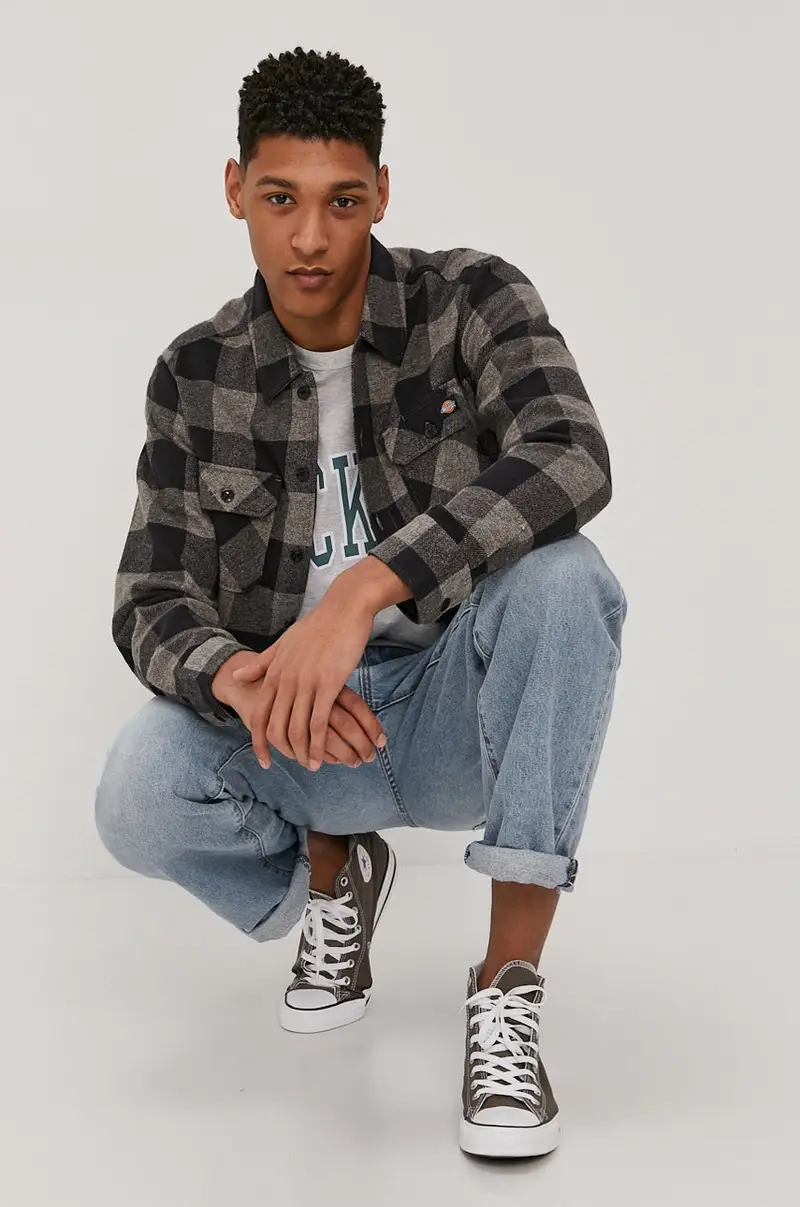 camicia in cotone Grigio miniatura 5