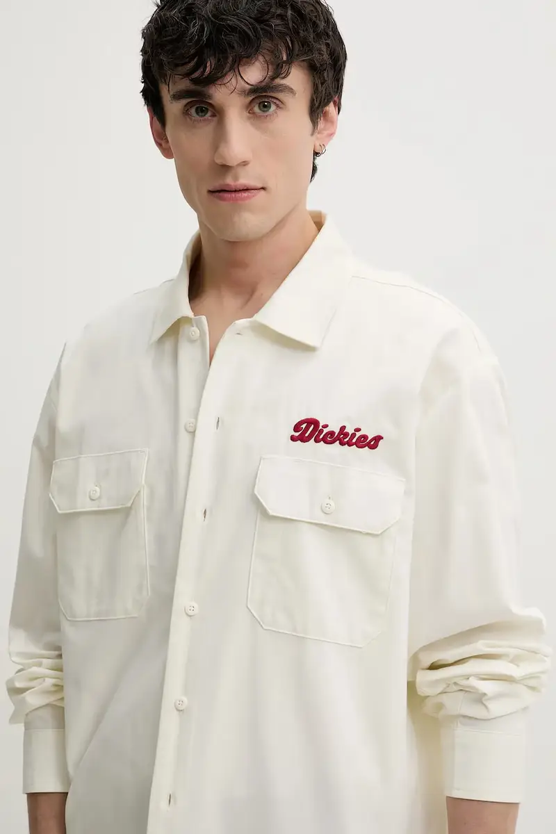 camicia in cotone uomo colore beige DK0A4Z7PC481 miniatura 4