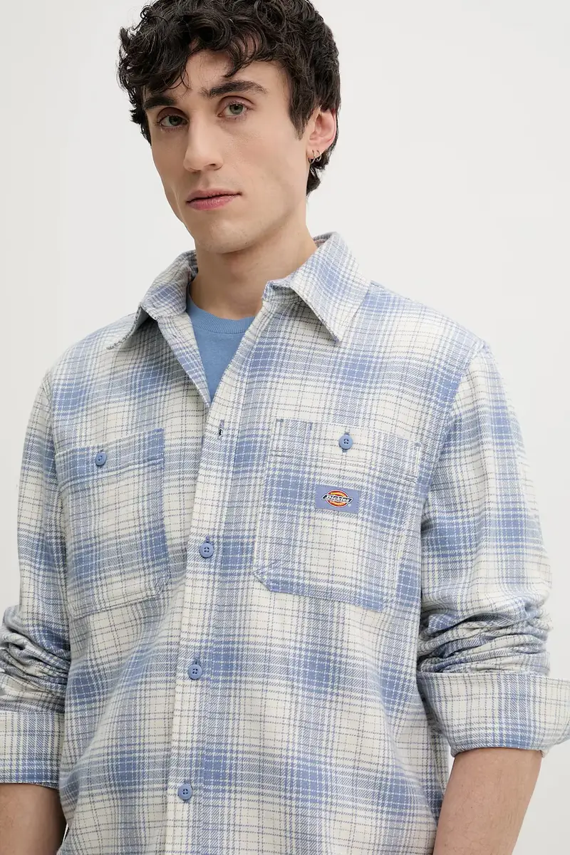 camicia in cotone uomo colore blu DK0A4XGTK371 miniatura 4