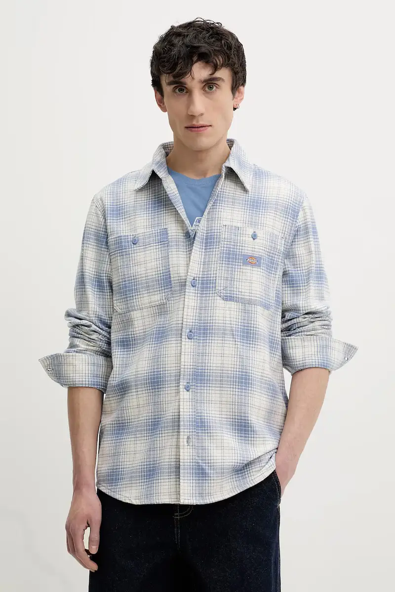 camicia in cotone uomo colore blu DK0A4XGTK371