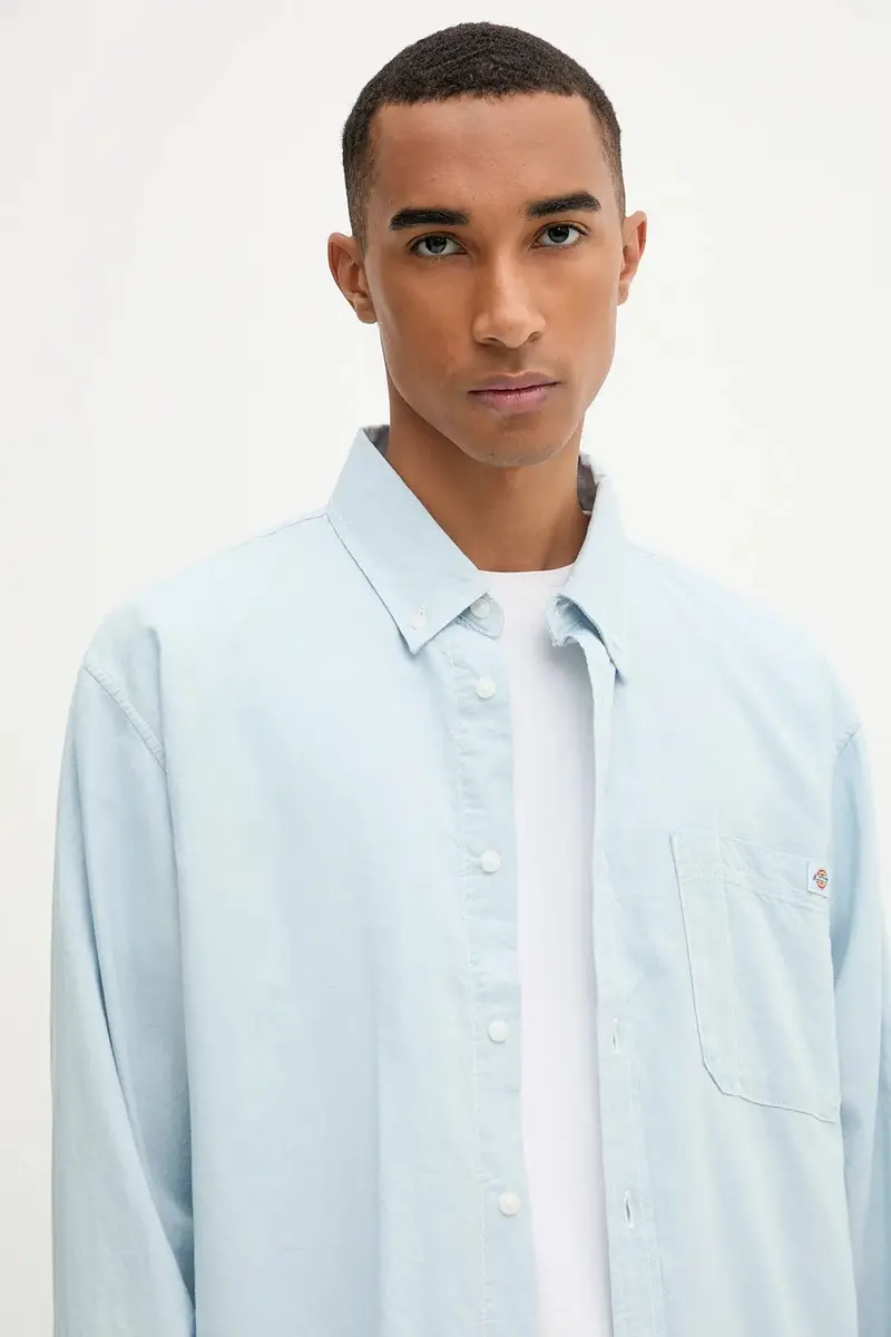 camicia in cotone uomo colore blu DK0A87PY miniatura 4