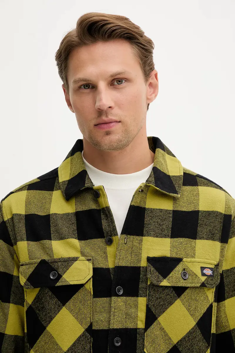 camicia in cotone uomo colore verde DK0A4XDZ miniatura 4