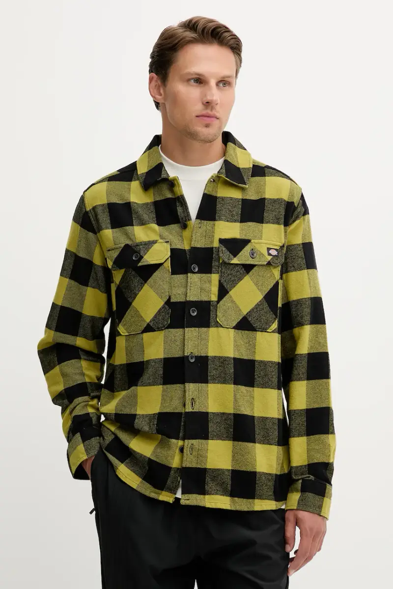 camicia in cotone uomo colore verde DK0A4XDZ