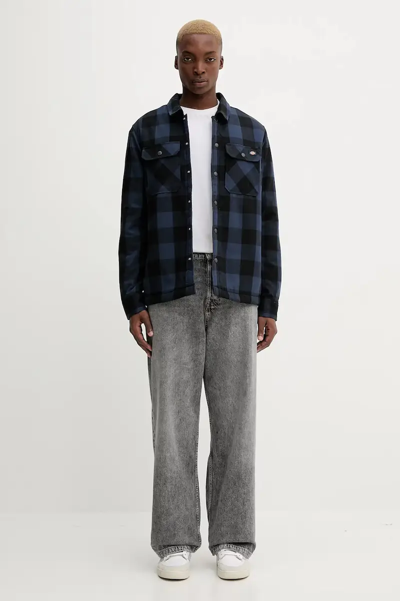 camicia uomo Blu navy miniatura 2