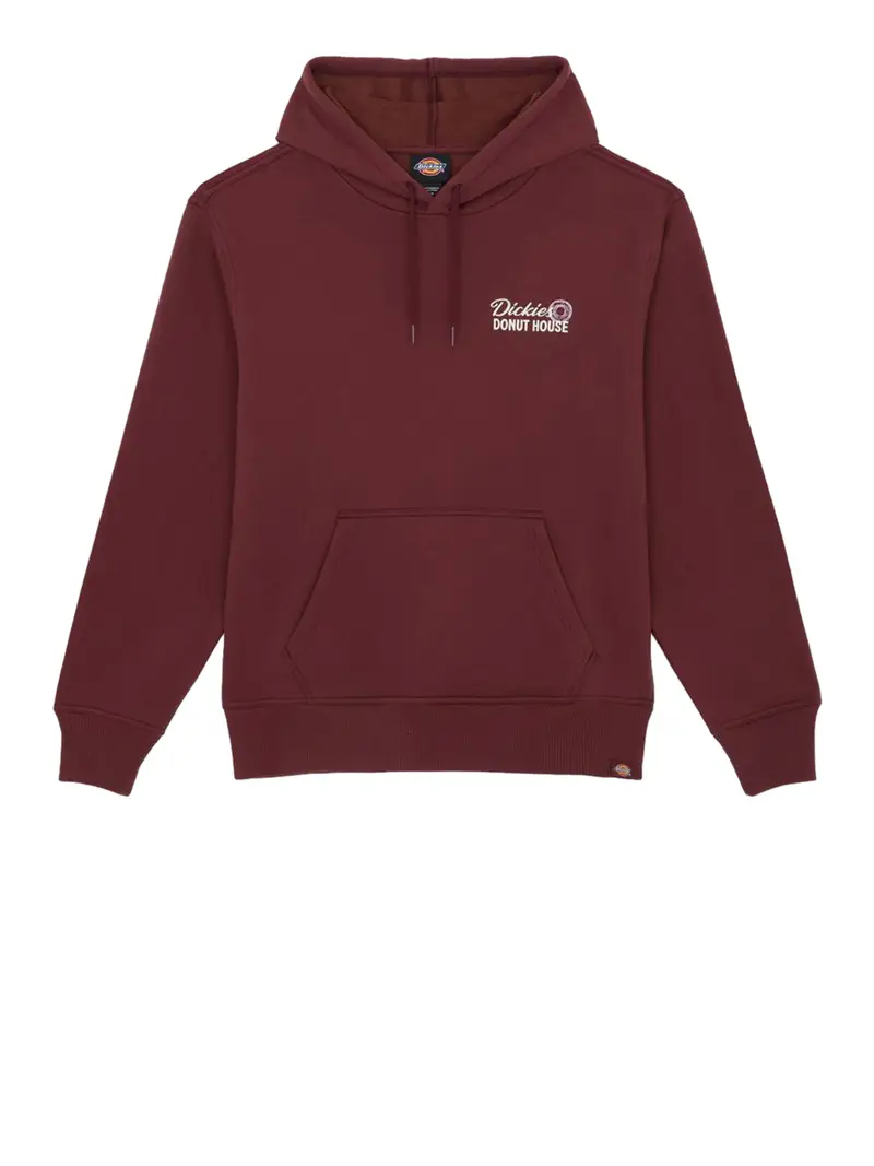 felpa cappuccio dickies donut house da uomo - bordeaux