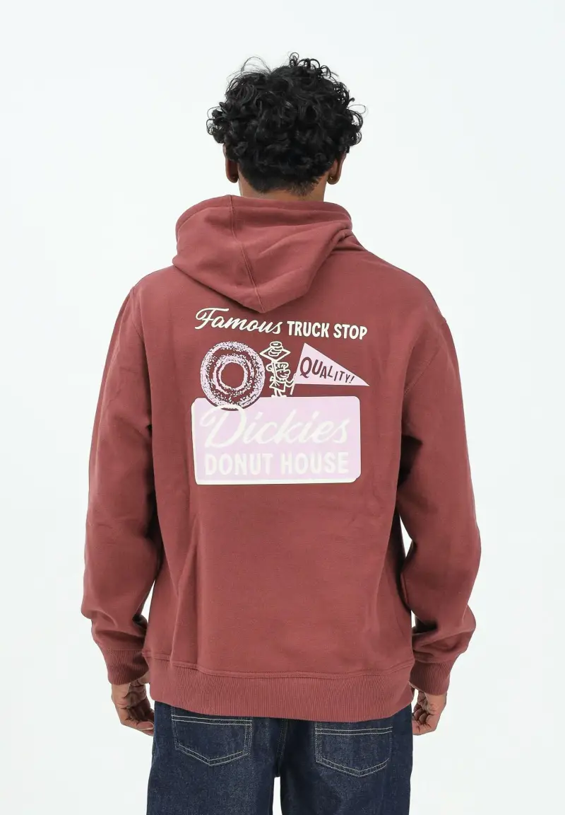 Felpa con cappuccio Donut House bordeaux da uomo miniatura 3