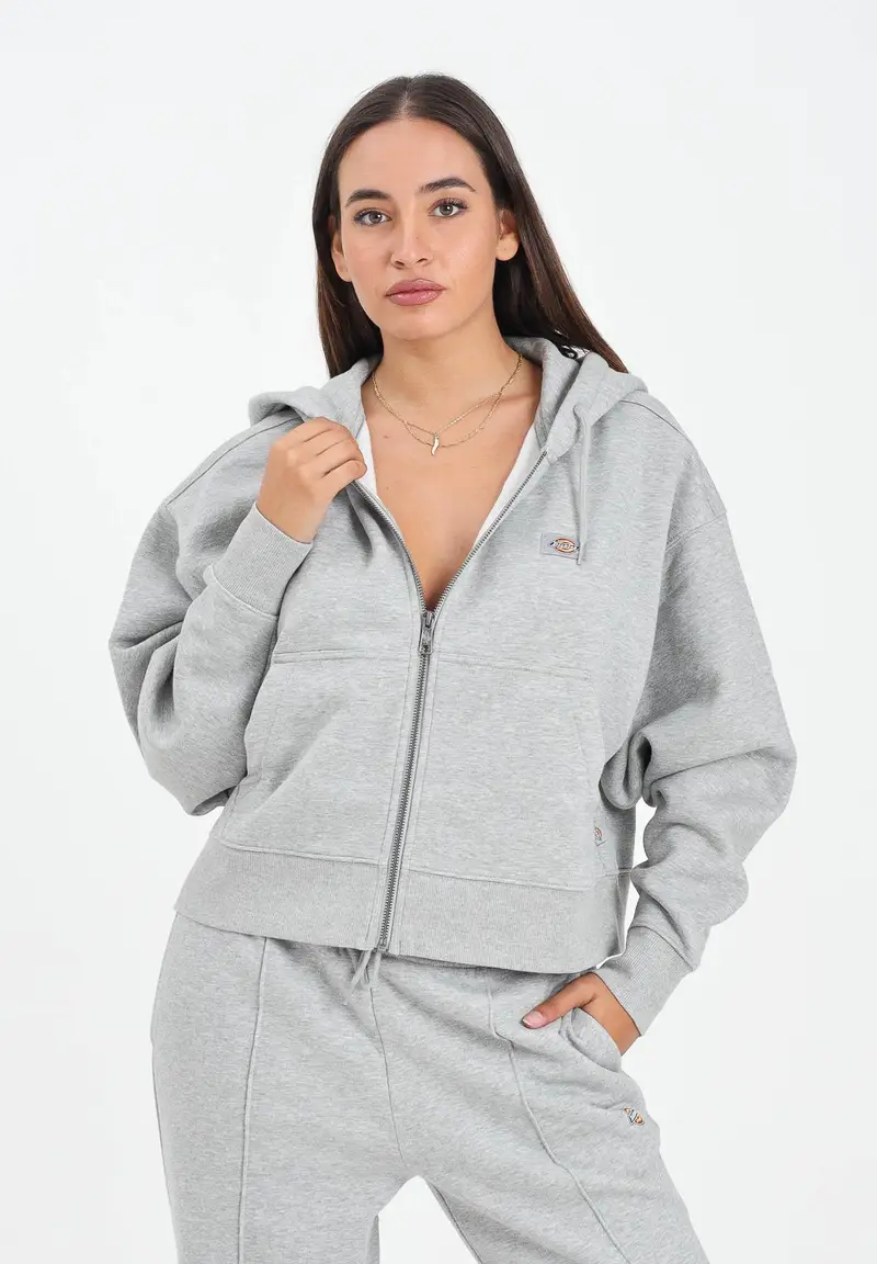 Felpa con zip Oakport grigia da donna miniatura 2