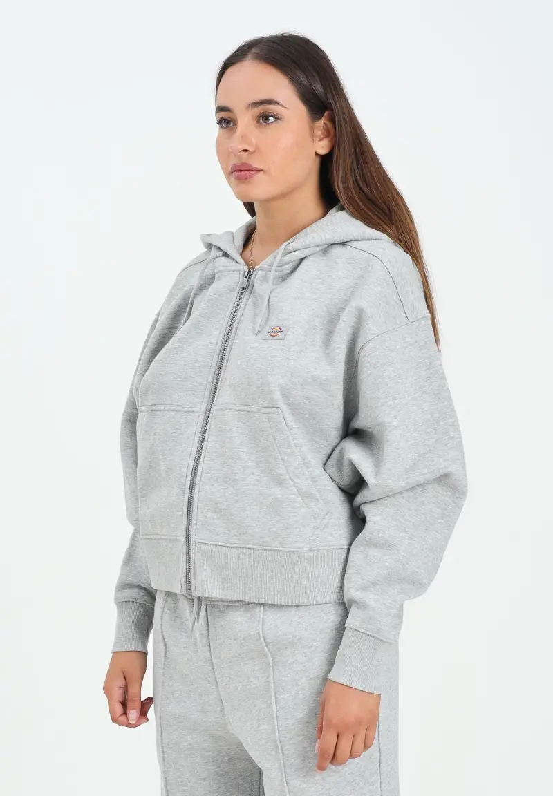 Felpa con zip Oakport grigia da donna