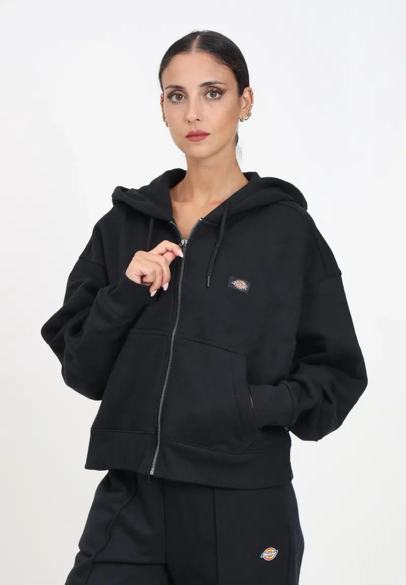 Felpa con zip Oakport nera da donna miniatura 2