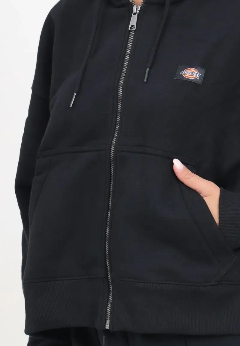 Felpa con zip Oakport nera da donna miniatura 3