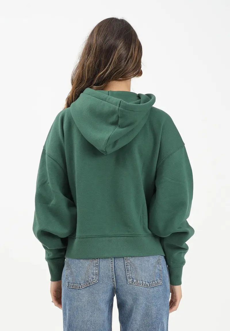 Felpa con zip Oakport verde da donna miniatura 3