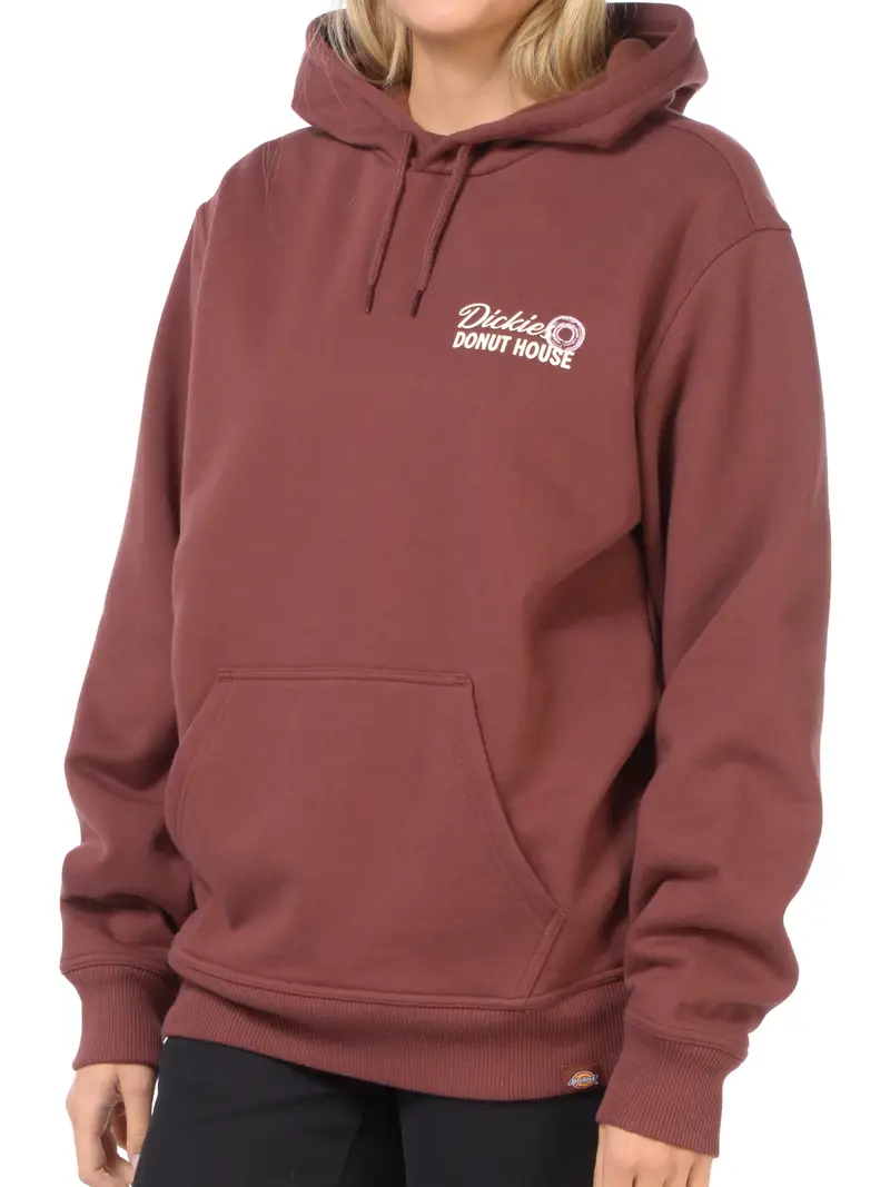 felpa da donna Dickies coc cappuccio maxi logo Rosso