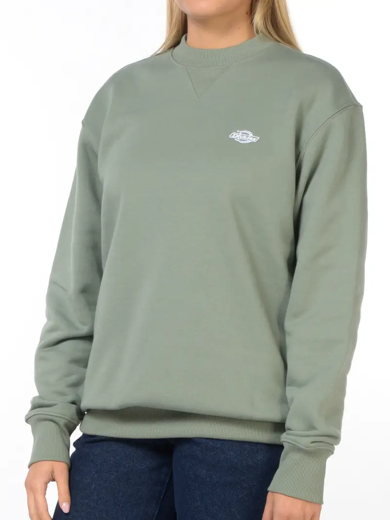 felpa da donna Dickies girocollo con logo Verde