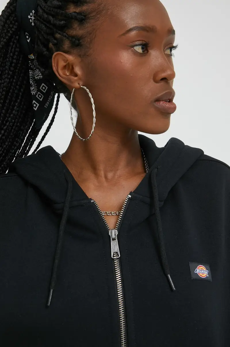 felpa donna con cappuccio Nero miniatura 4