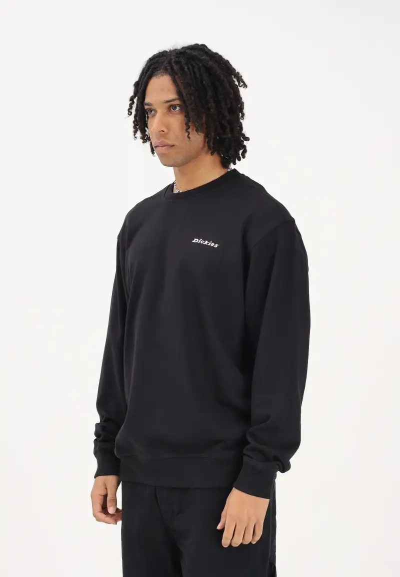 Felpa girocollo Loretto nera da uomo