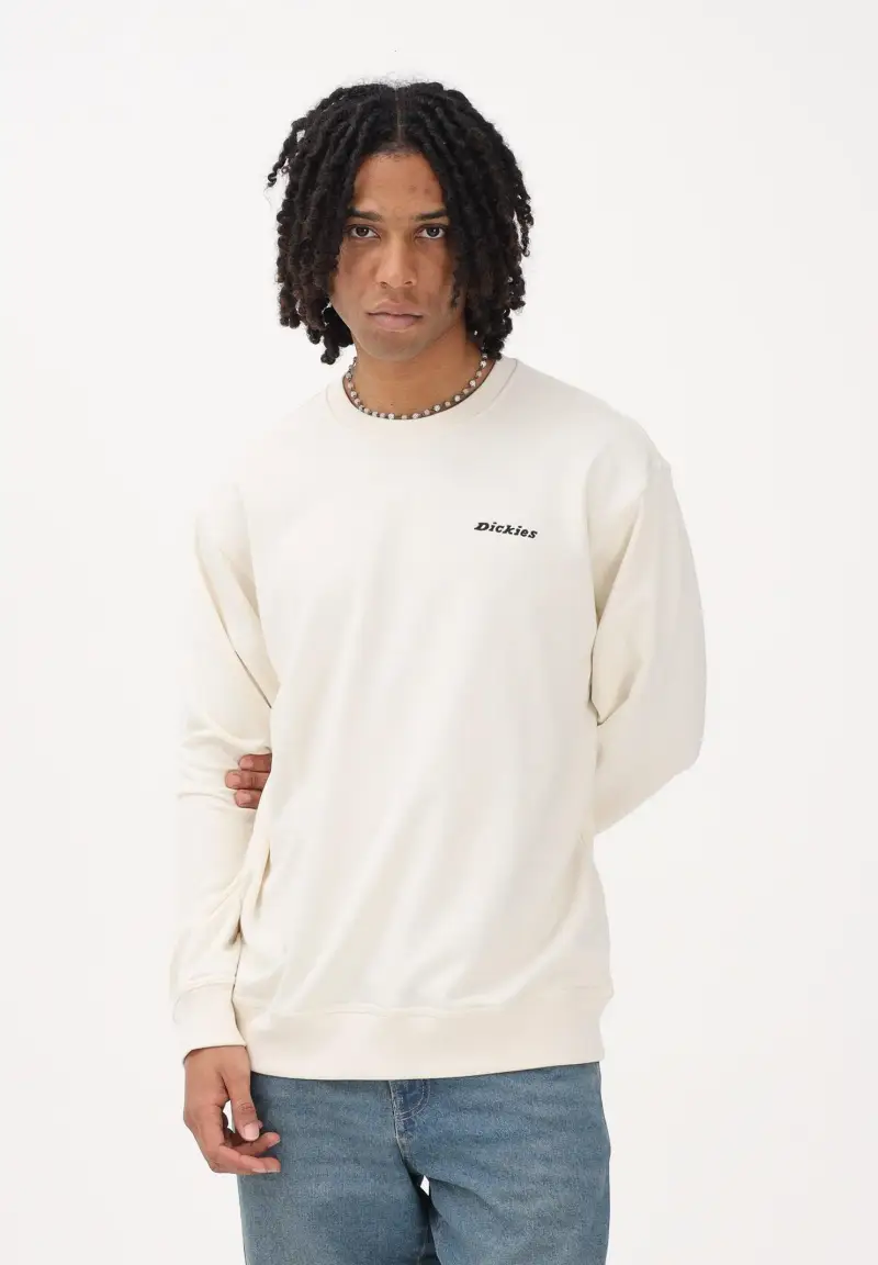 Felpa girocollo Loretto panna da uomo miniatura 2