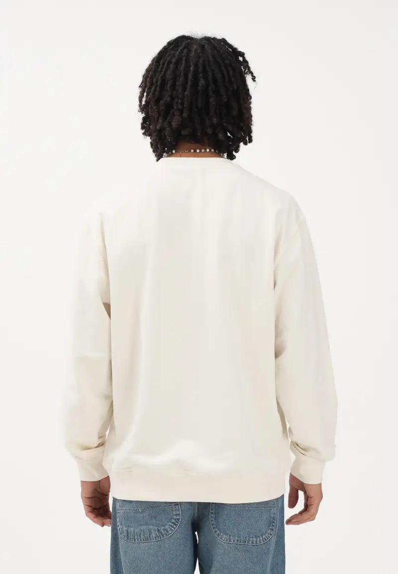 Felpa girocollo Loretto panna da uomo miniatura 3