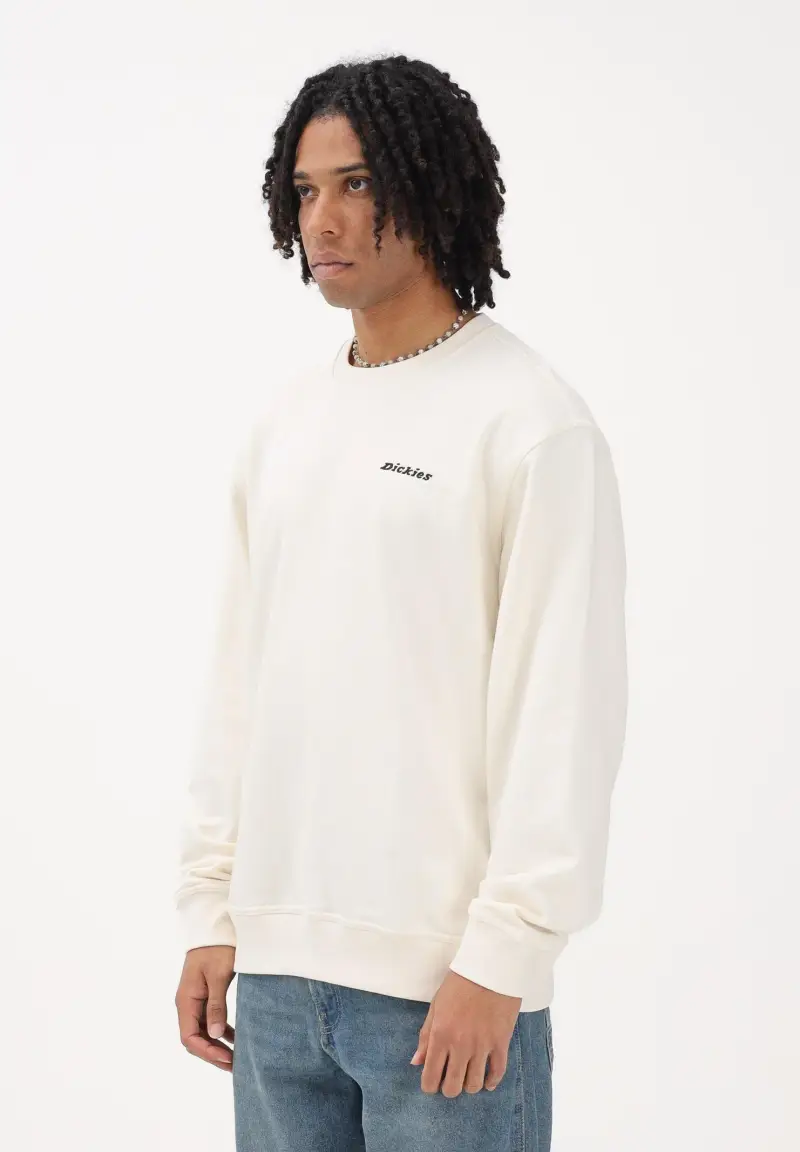 Felpa girocollo Loretto panna da uomo