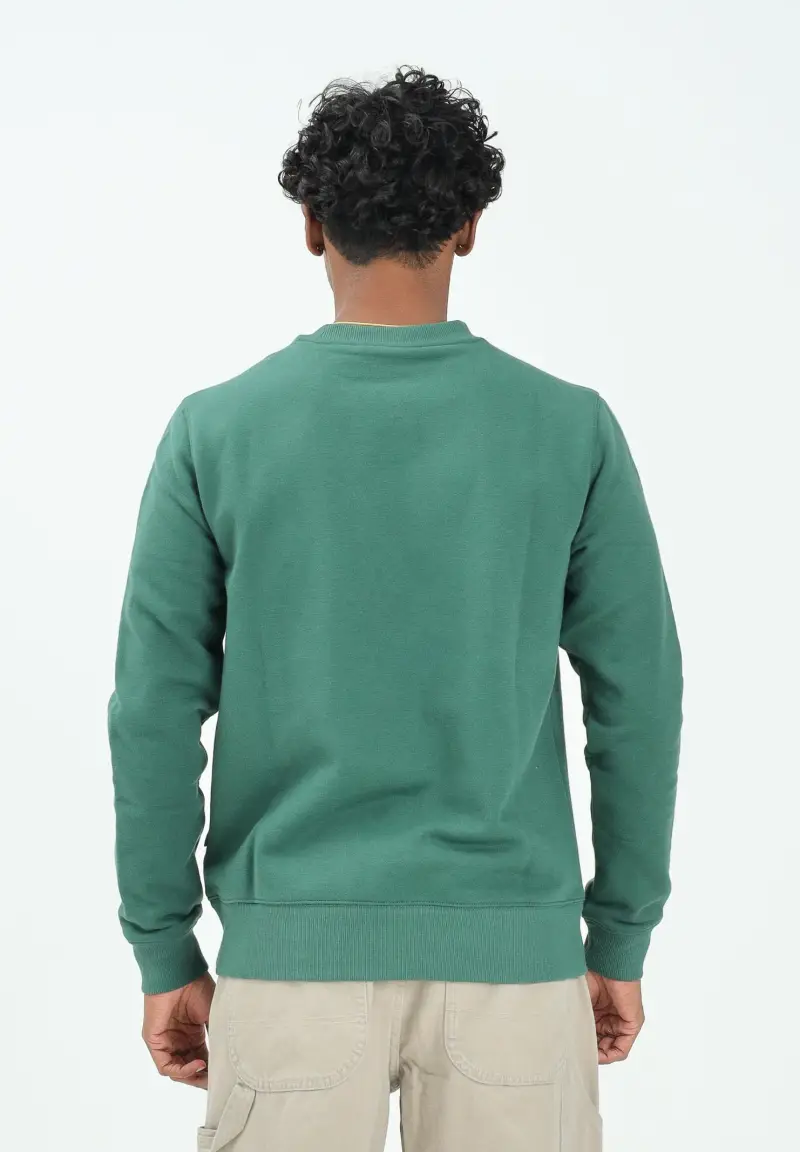 Felpa girocollo Oakport verde da uomo miniatura 3