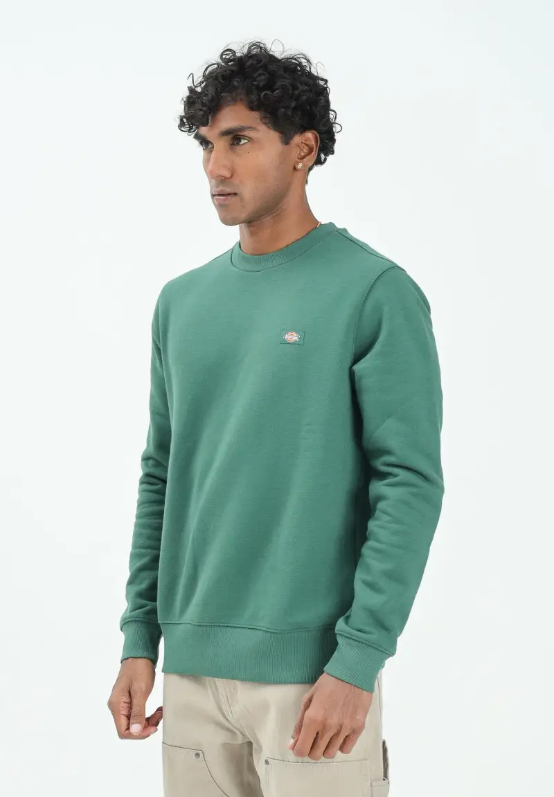 Felpa girocollo Oakport verde da uomo