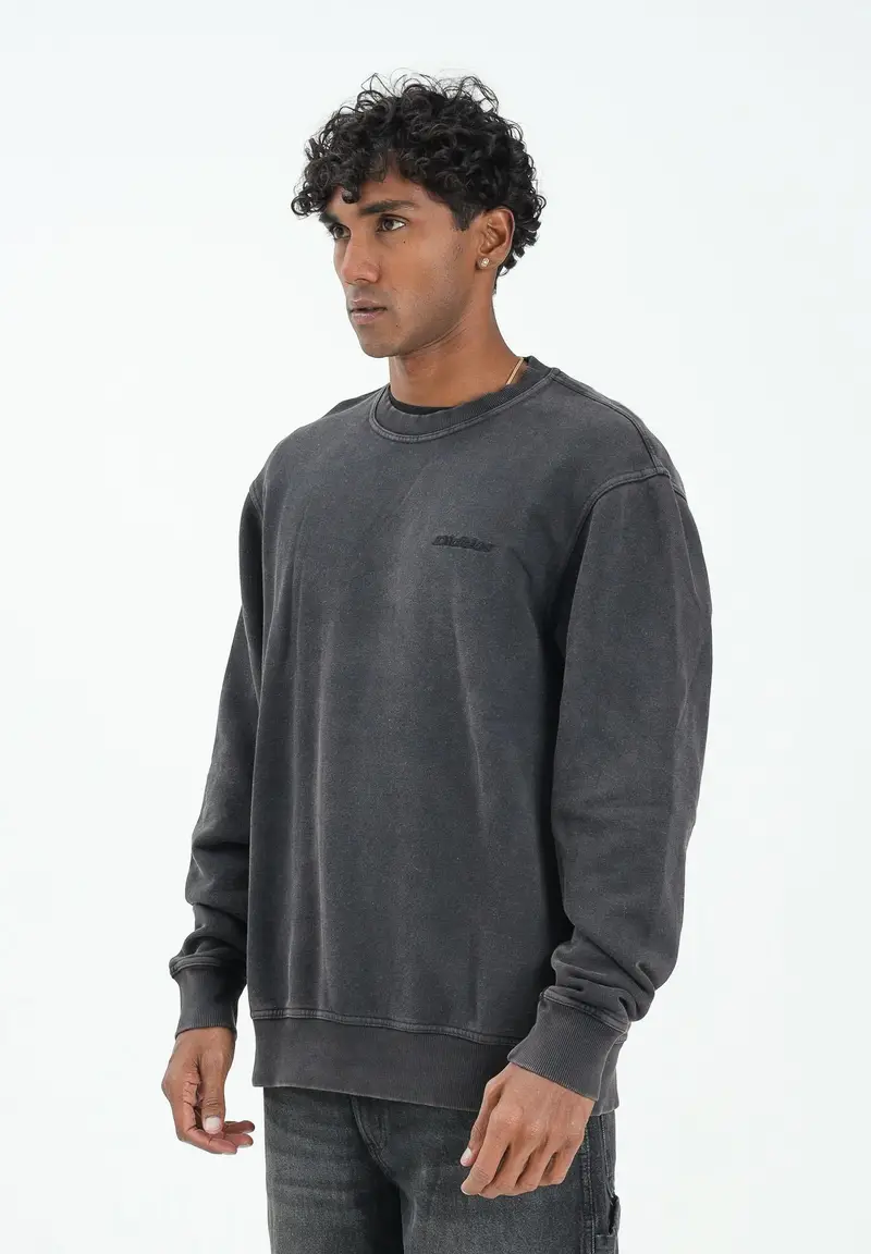 Felpa girocollo PLENTYWOOD nera da uomo