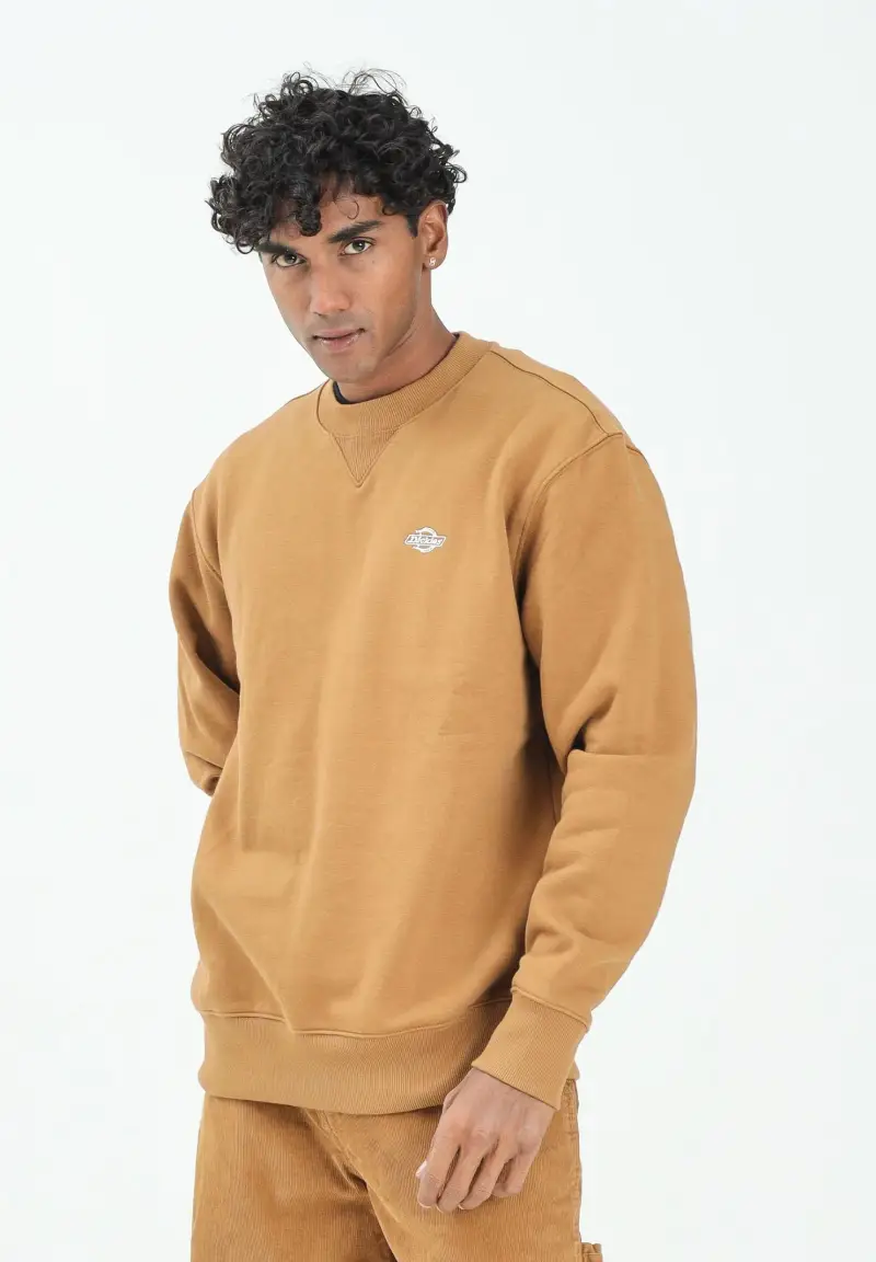 Felpa girocollo Summerdale cammello da uomo miniatura 2