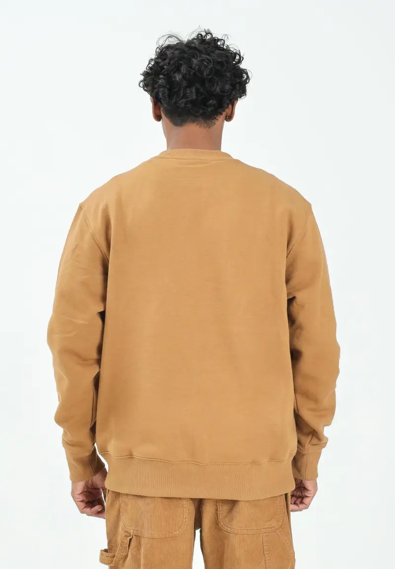 Felpa girocollo Summerdale cammello da uomo miniatura 3
