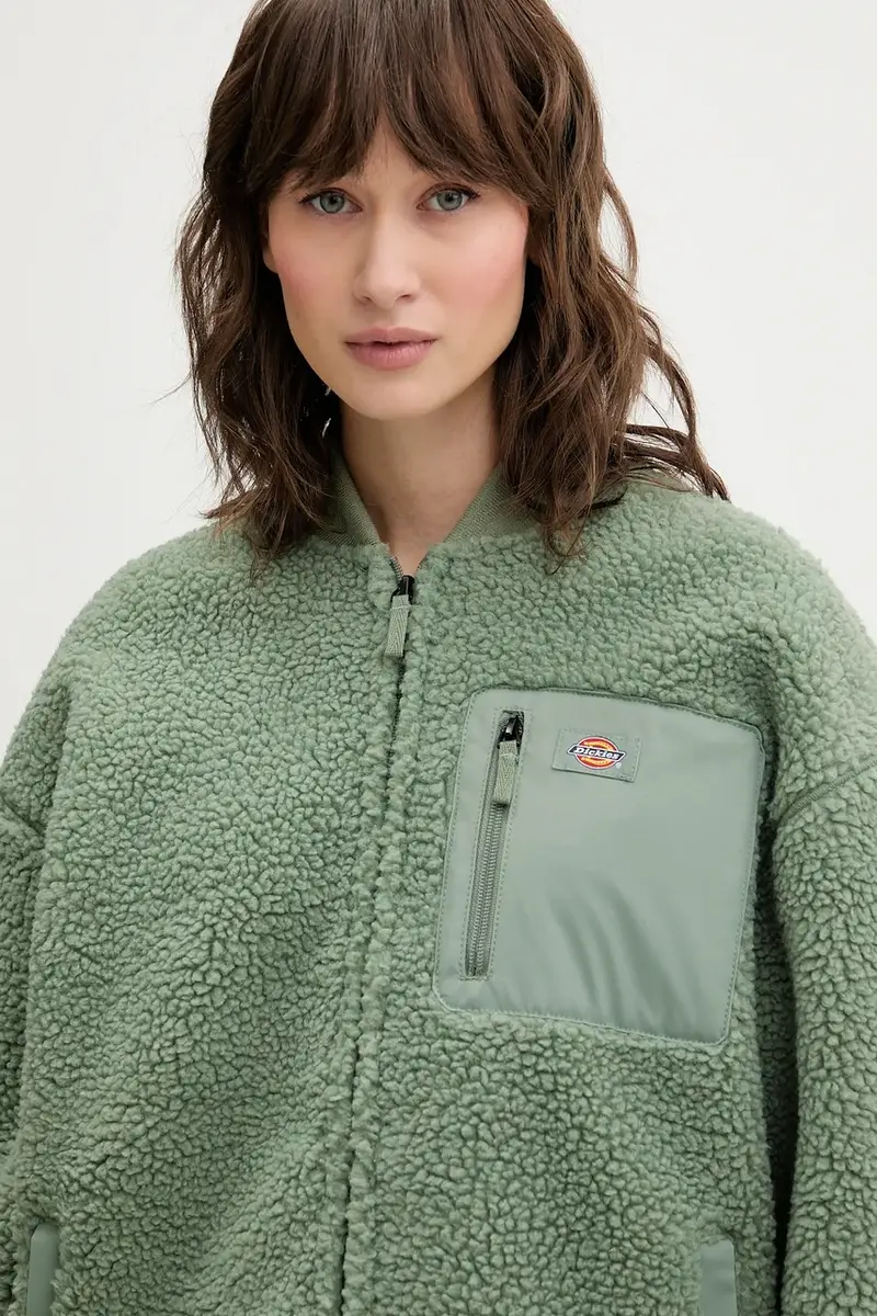 felpa in pile donna colore verde DK0A88BN miniatura 4