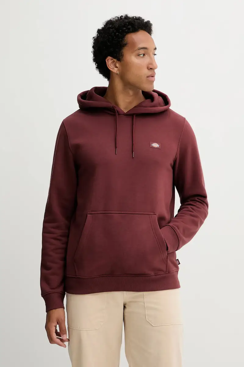 felpa uomo colore granata con cappuccio DK0A4XCD