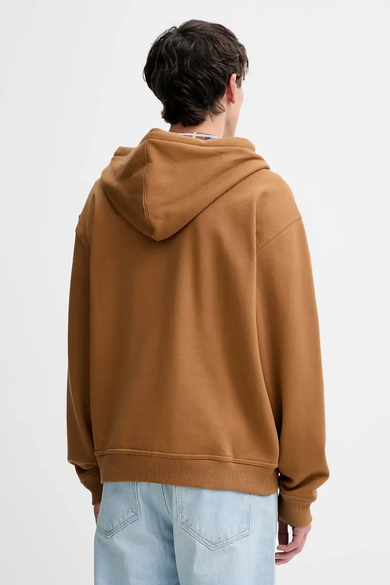 felpa uomo colore marrone con cappuccio DK0A887J miniatura 3