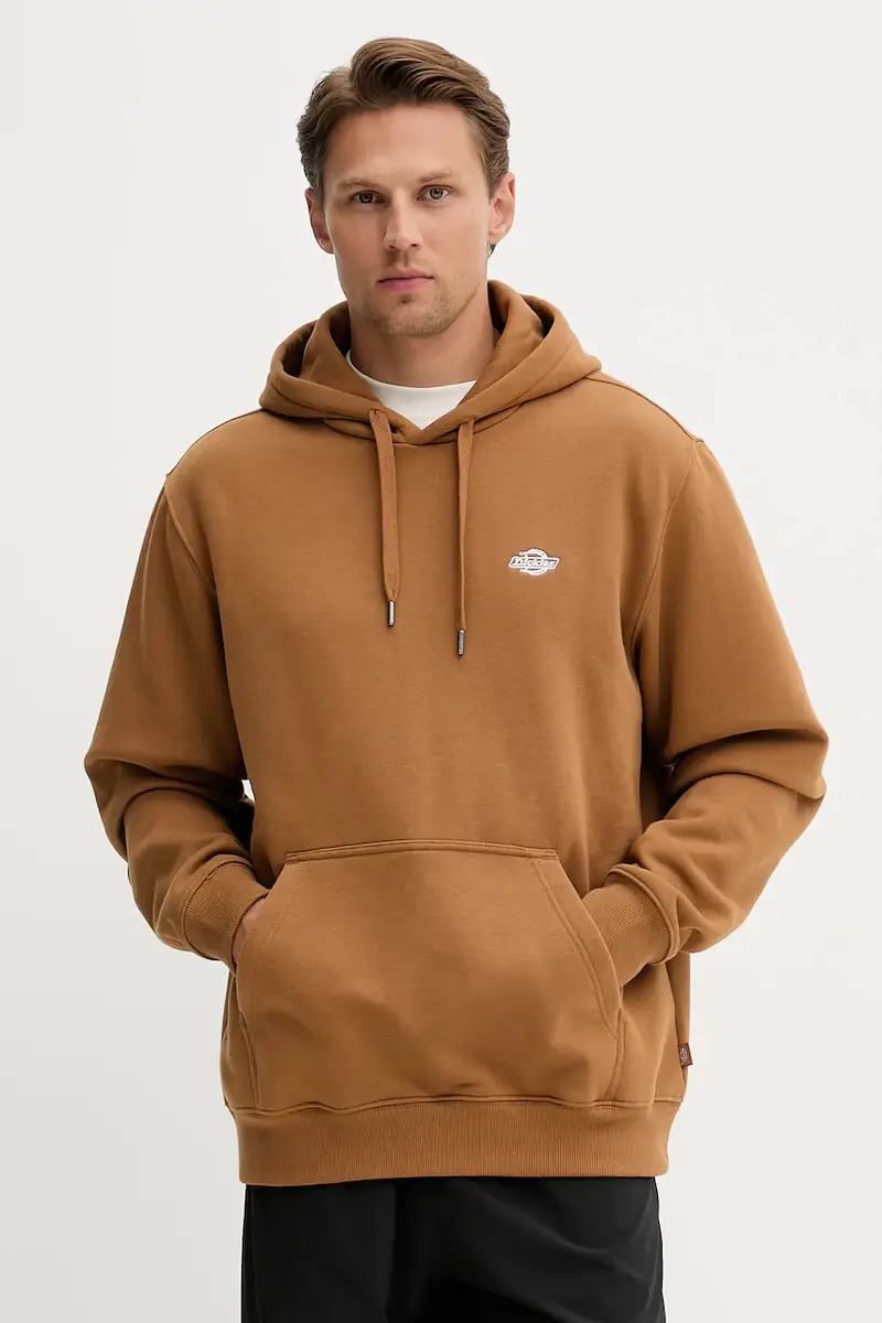 felpa uomo colore nero con cappuccio Marrone