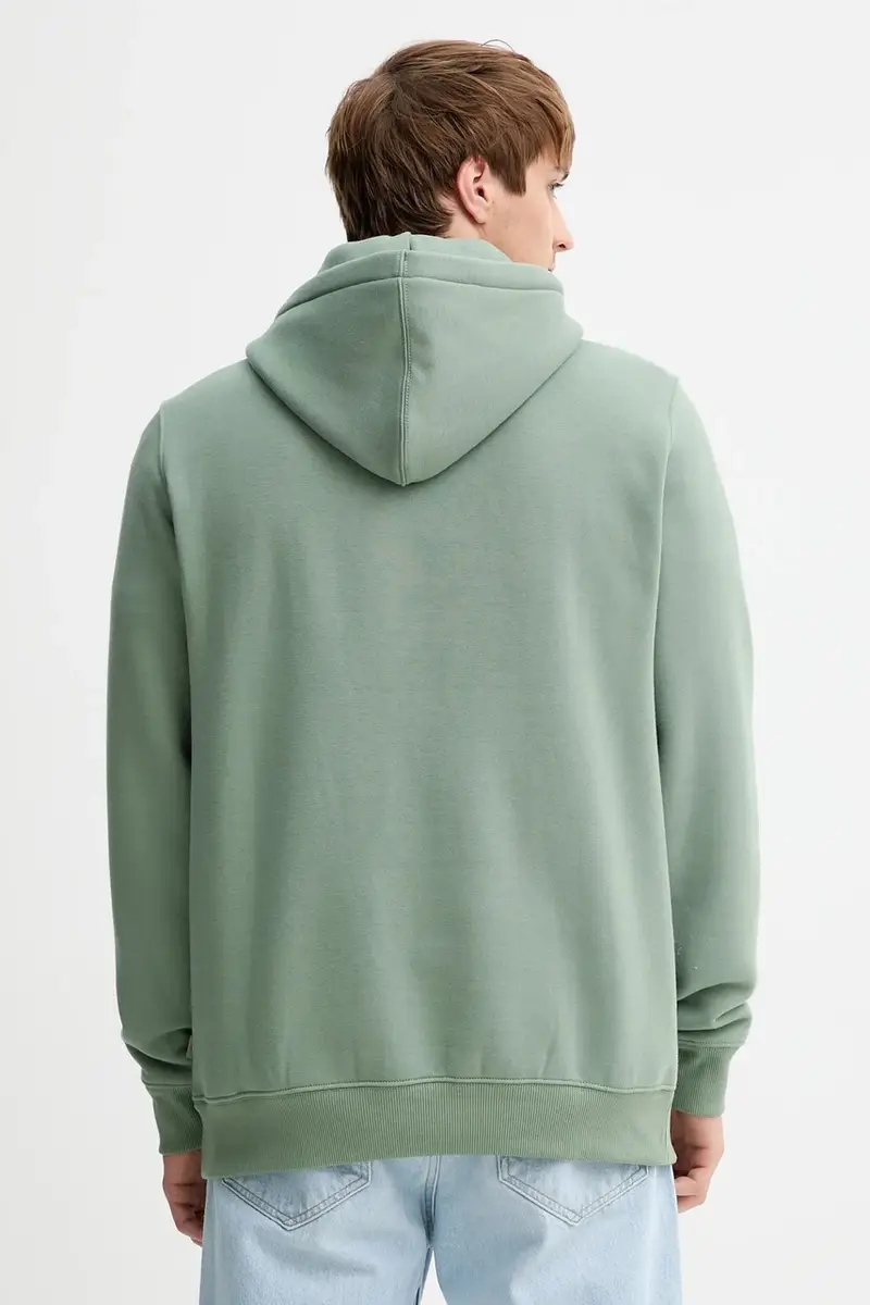 felpa uomo colore nero con cappuccio Verde miniatura 3