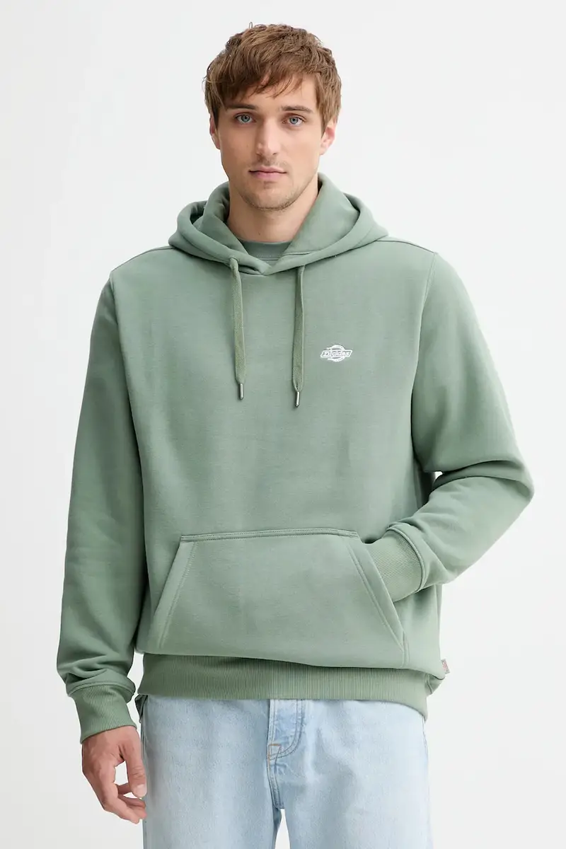 felpa uomo colore nero con cappuccio Verde