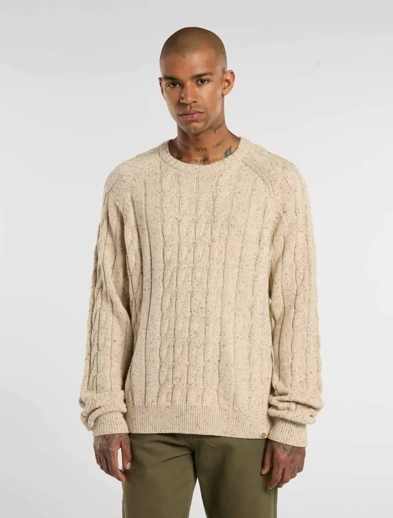 felpa uomo dickies vanleer cable - dk0a87orl 171 wood ash BEIGE