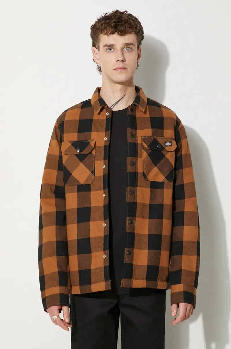 giacca Kurtka Dickies Sherpa Lined DK0A4XGRBD0 uomo Marrone