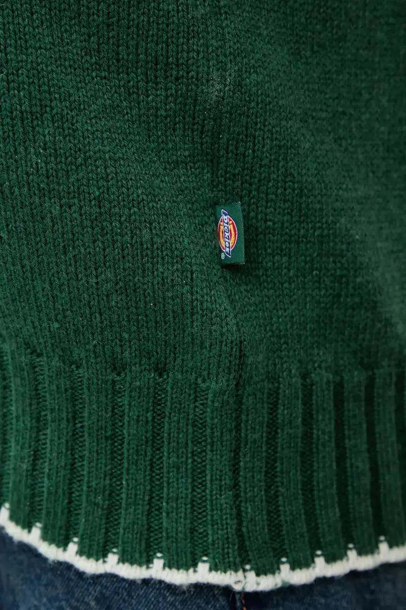 gilet con lana colore verde DK0A87P2 miniatura 5