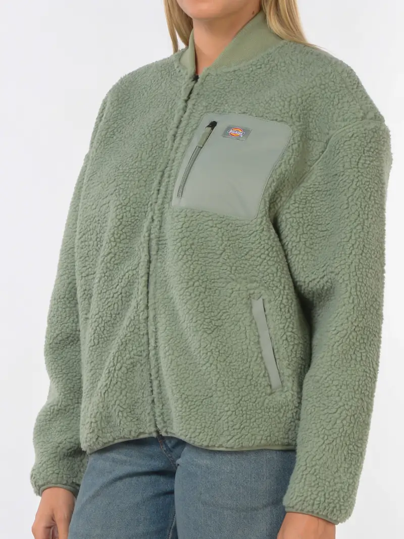 giubbino da donna Dickies Central Sherpa Bomber con tasche Verde