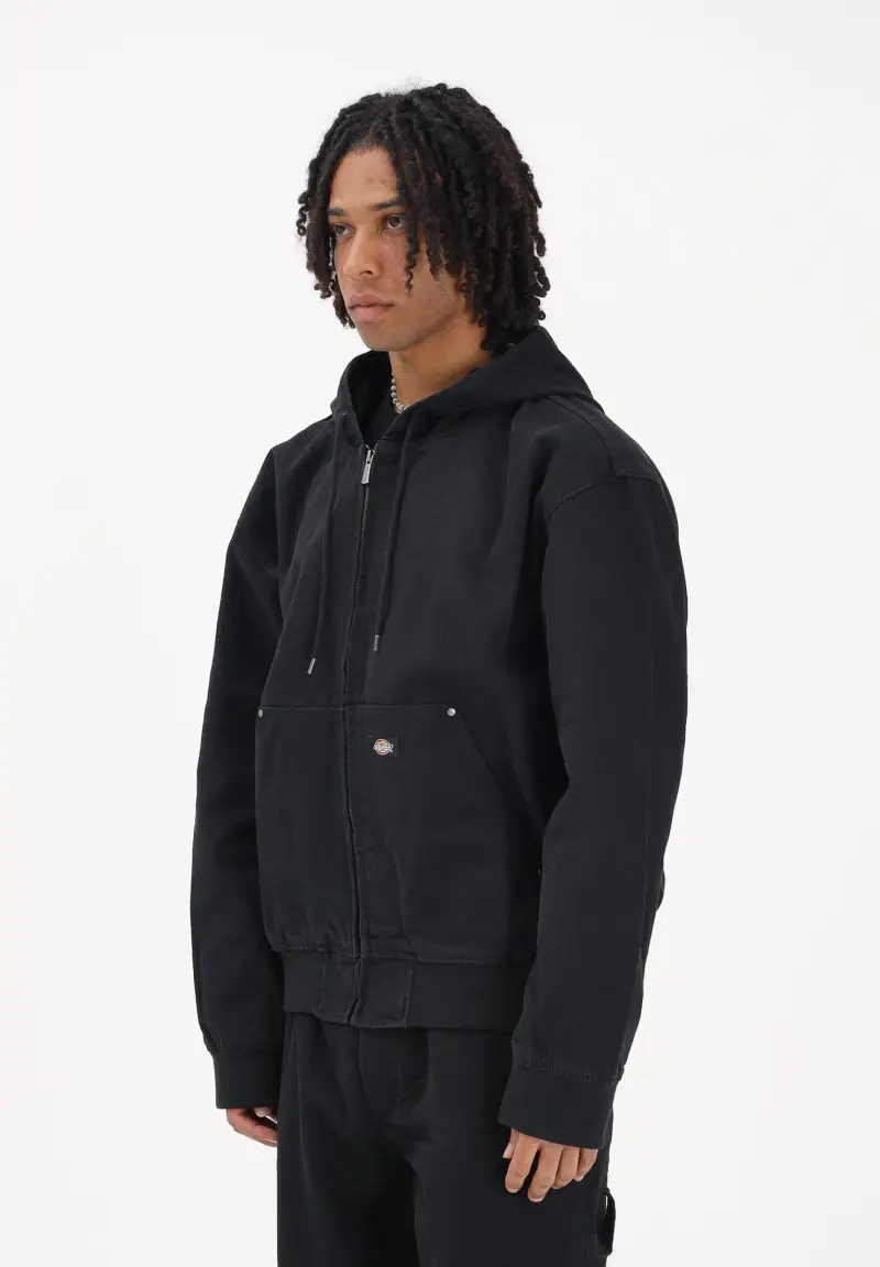 Giubbotto in denim nero da uomo