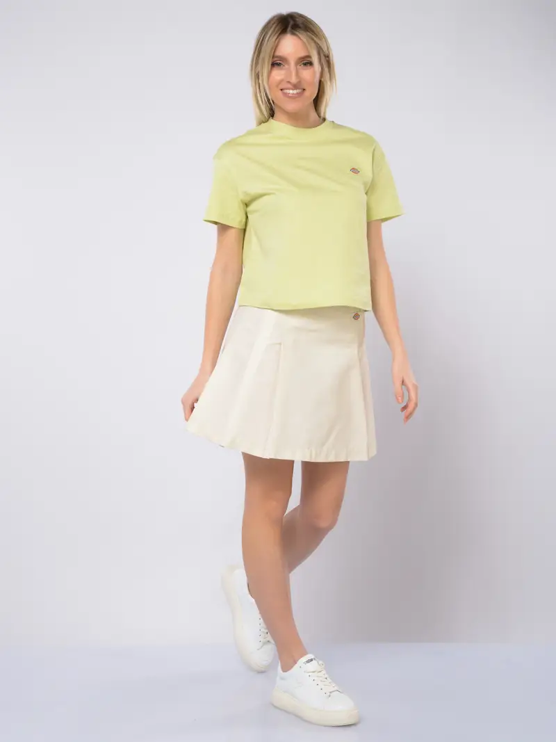 gonna corta da donna Dickies a pieghe con logo BEIGE miniatura 2