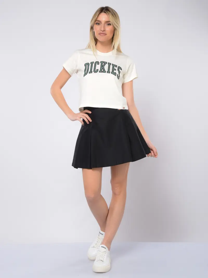 gonna Corta da donna Dickies a pieghe con logo NERO miniatura 2